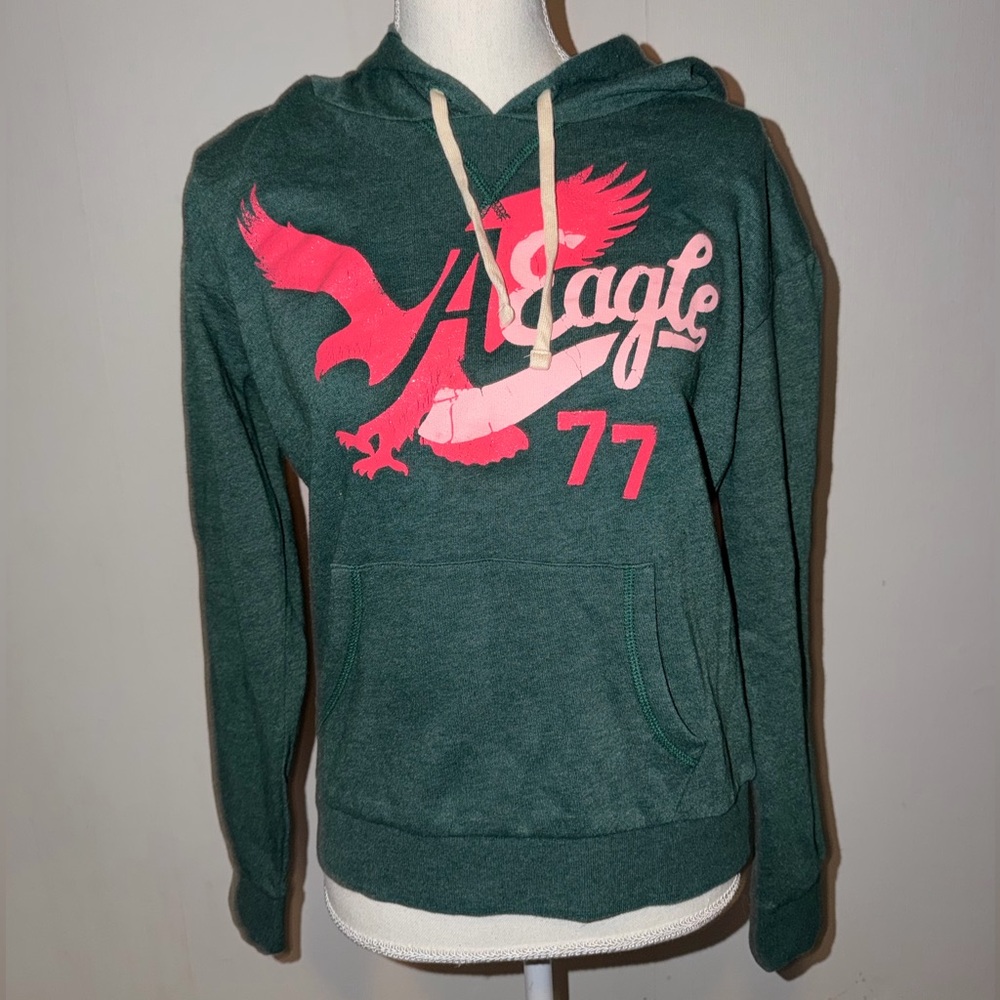 American Eagle Women's Green Hoodie